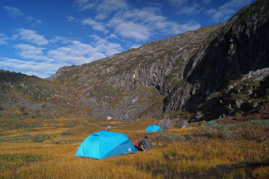 Camp at Songo in Arunachal Pradesh